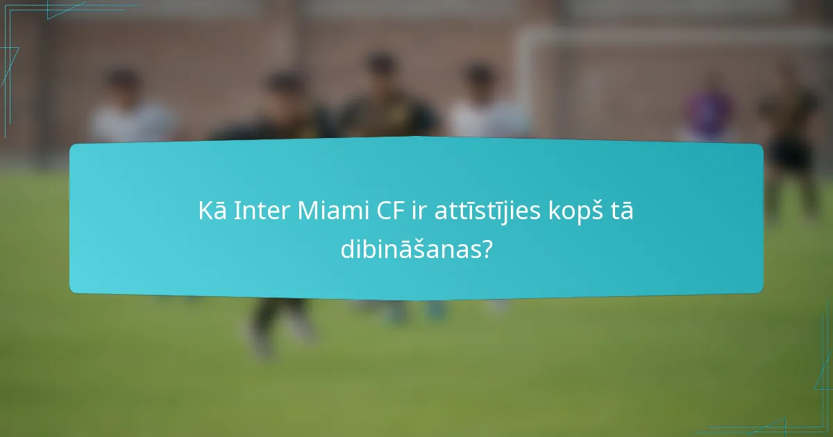 Kā Inter Miami CF ir attīstījies kopš tā dibināšanas?