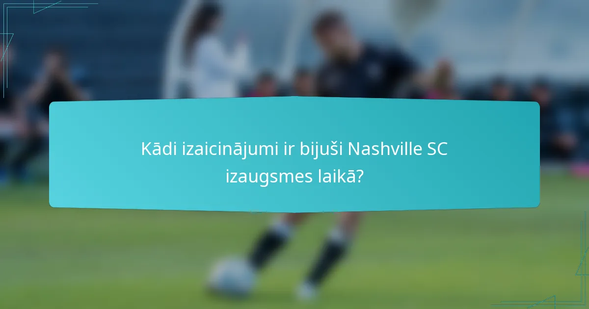Kādi izaicinājumi ir bijuši Nashville SC izaugsmes laikā?